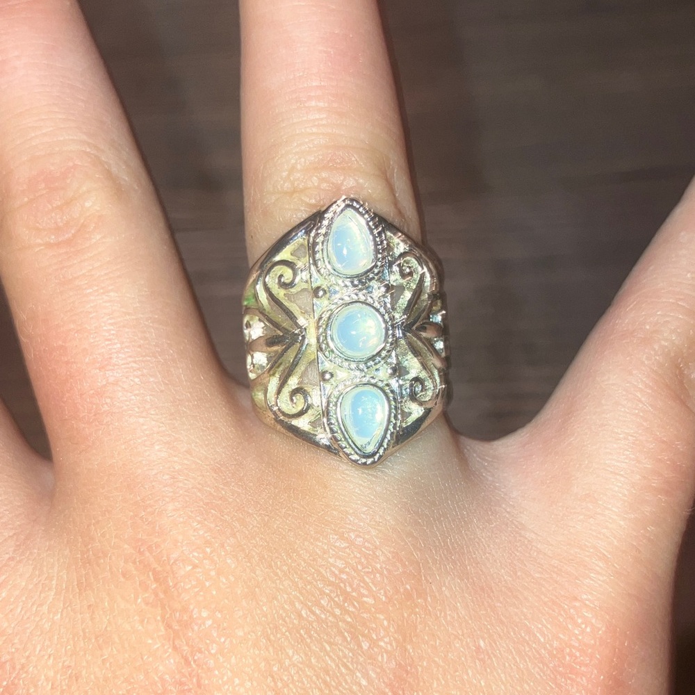 Elegant Silver and Opal Ring